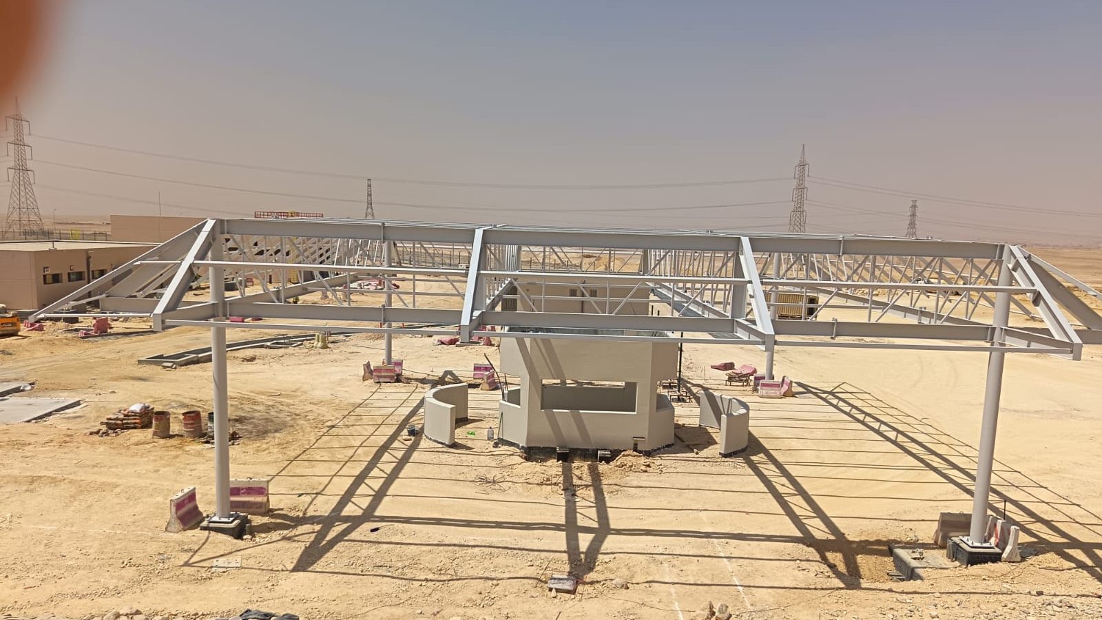 Hangar steel structure erected by Mega Structure Contracting & Trading Co.
